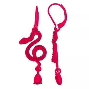 Simply Vera Vera Wang Red Snake Drop Earrings Dangle Stone